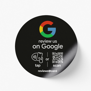 Black Google Review NFC & QR Window Sticker