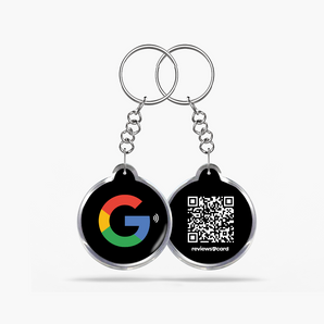 Black Google Review NFC & QR Code Keyring