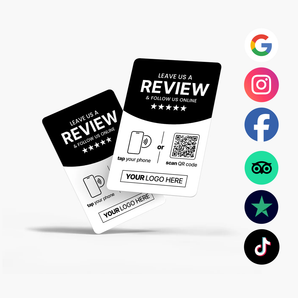 Custom Multi Link NFC & QR Card - Reviews & Socials