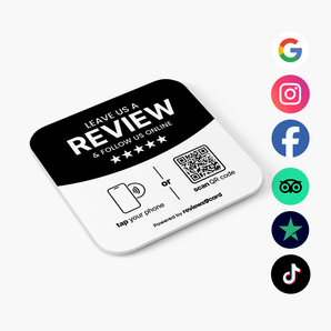 Multi Link NFC & QR Plate - Reviews & Socials