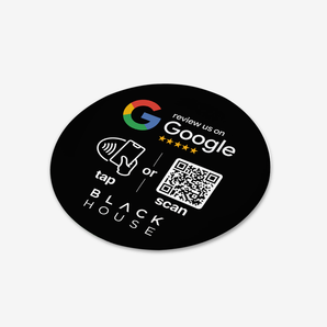Black Custom Google Review NFC & QR Table Tag