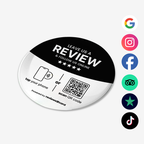 Multi Link NFC & QR Table Tag - Reviews & Socials
