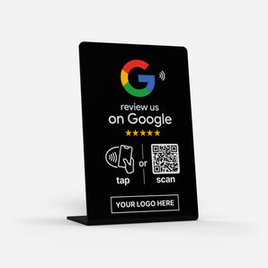 Custom Black Google Review NFC & QR Stand