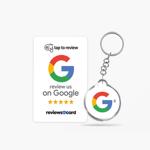 Black Google Review NFC Card & Keyring Bundle