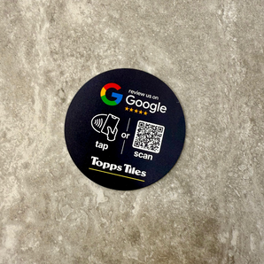 Black Custom Google Review NFC & QR Table Tag