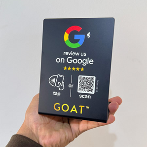 Custom Black Google Review NFC & QR Stand