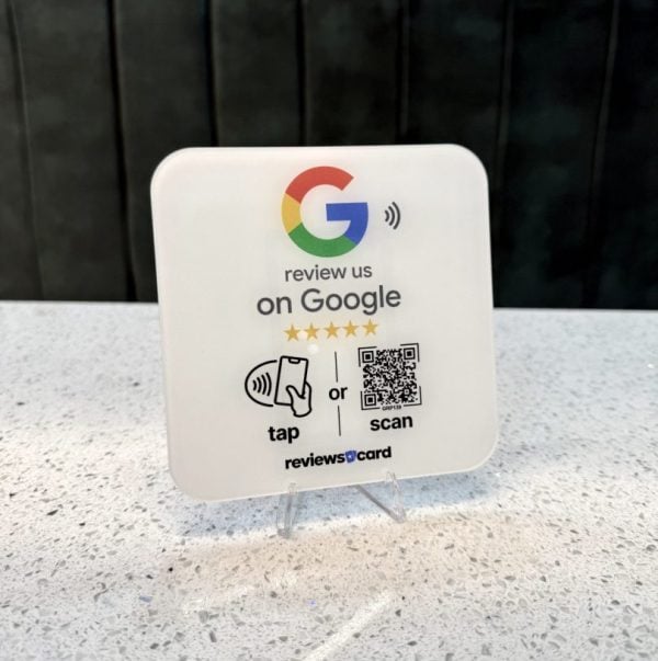 Google Review NFC & QR Plate & Stand Holder