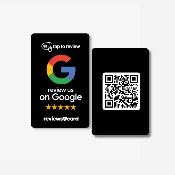 Black Google Review NFC & QR Card